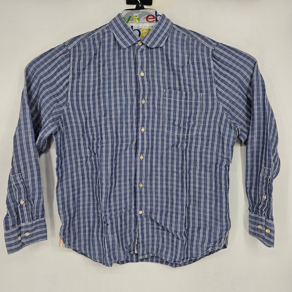 Tommy Bahama Shirt Mens Large Linen Blend Button Up Long Sleeve Casual Blue